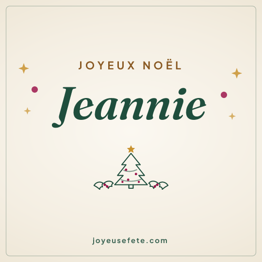 Image carrée « Joyeux Noël Jeannie » pour WhatsApp