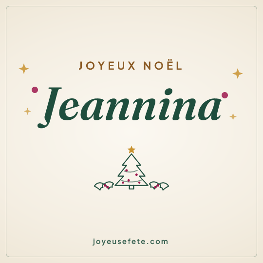 Image carrée « Joyeux Noël Jeannina » pour WhatsApp
