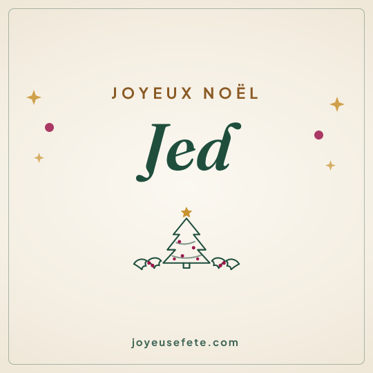 Image carrée « Joyeux Noël Jed » pour WhatsApp