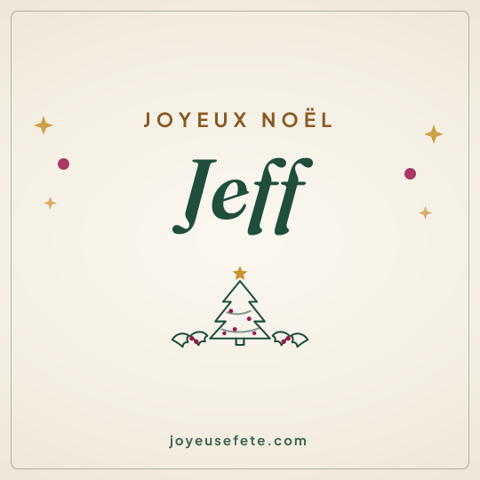Image carrée « Joyeux Noël Jeff » pour WhatsApp