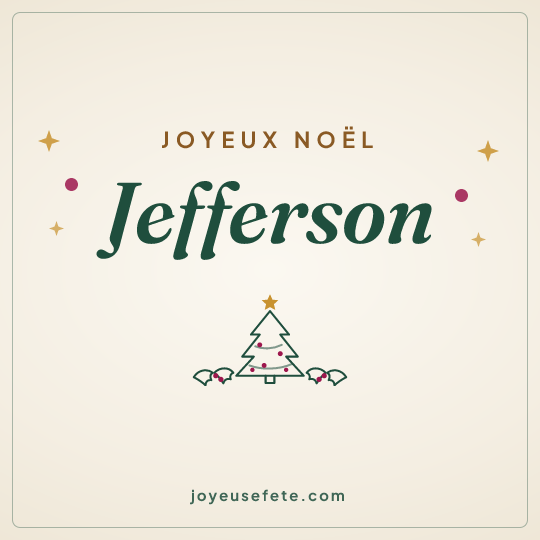 Image carrée « Joyeux Noël Jefferson » pour WhatsApp