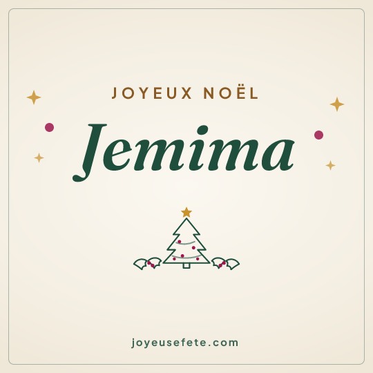 Image carrée « Joyeux Noël Jemima » pour WhatsApp