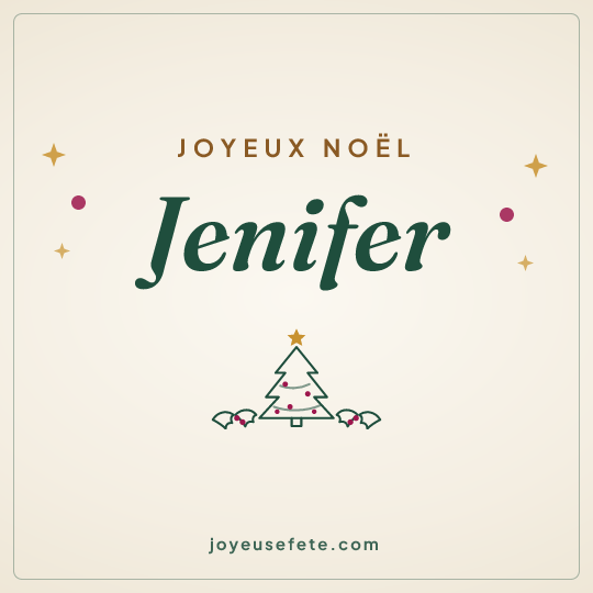 Image carrée « Joyeux Noël Jenifer » pour WhatsApp