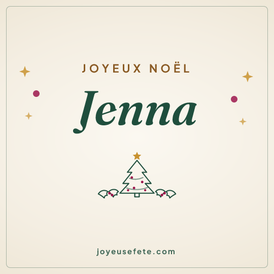 Image carrée « Joyeux Noël Jenna » pour WhatsApp