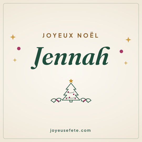 Image carrée « Joyeux Noël Jennah » pour WhatsApp