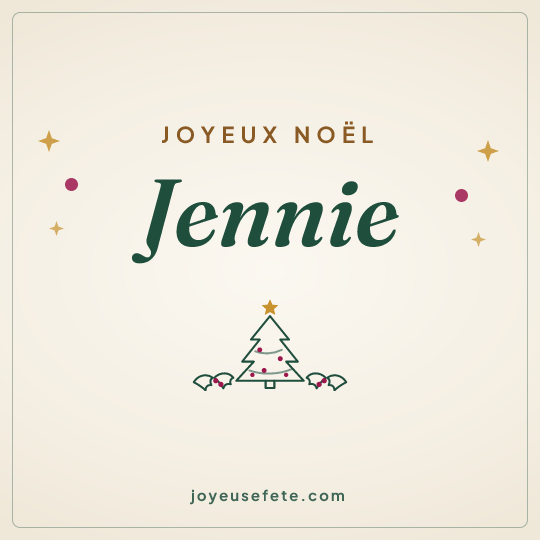 Image carrée « Joyeux Noël Jennie » pour WhatsApp