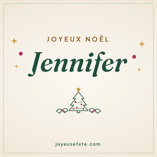 Image carrée « Joyeux Noël Jennifer » pour WhatsApp