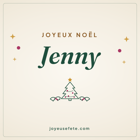 Image carrée « Joyeux Noël Jenny » pour WhatsApp