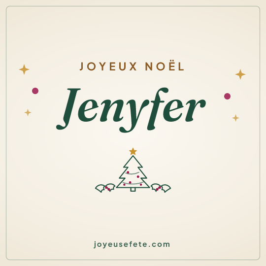 Image carrée « Joyeux Noël Jenyfer » pour WhatsApp