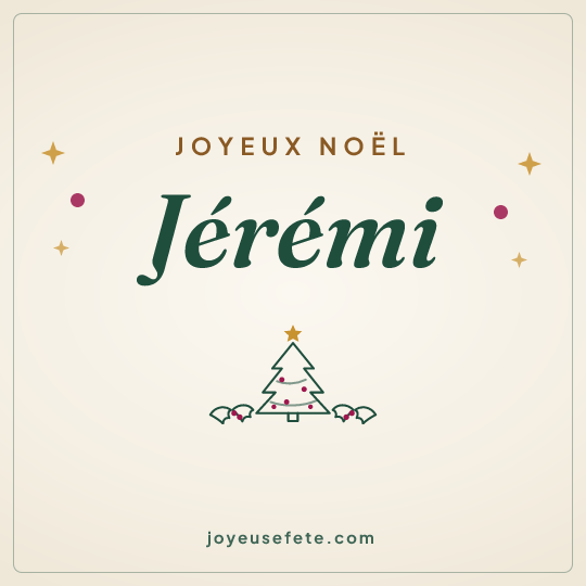 Image carrée « Joyeux Noël Jérémi » pour WhatsApp