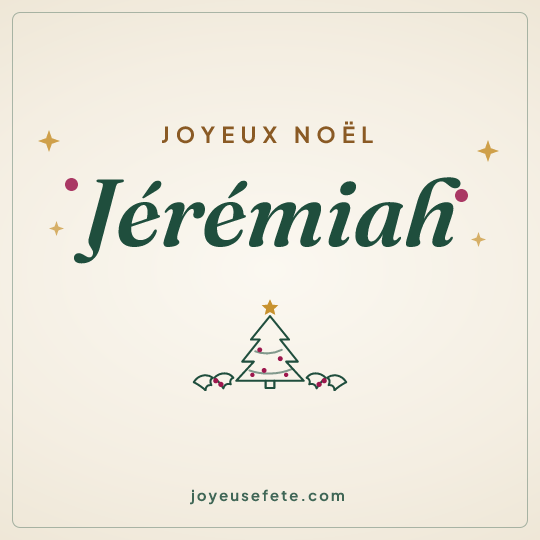 Image carrée « Joyeux Noël Jérémiah » pour WhatsApp