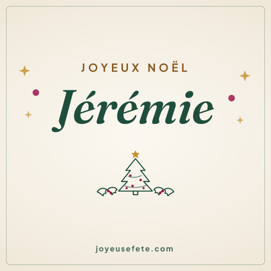 Image carrée « Joyeux Noël Jérémie » pour WhatsApp