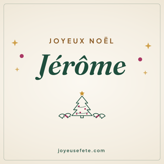Image carrée « Joyeux Noël Jérôme » pour WhatsApp