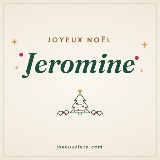 Image carrée « Joyeux Noël Jeromine » pour WhatsApp