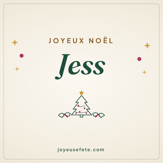 Image carrée « Joyeux Noël Jess » pour WhatsApp