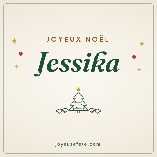Image carrée « Joyeux Noël Jessika » pour WhatsApp