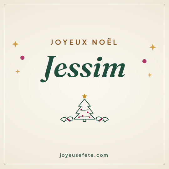 Image carrée « Joyeux Noël Jessim » pour WhatsApp