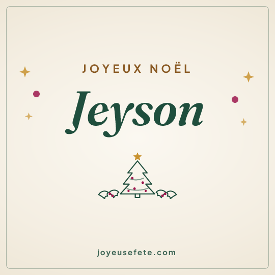 Image carrée « Joyeux Noël Jeyson » pour WhatsApp