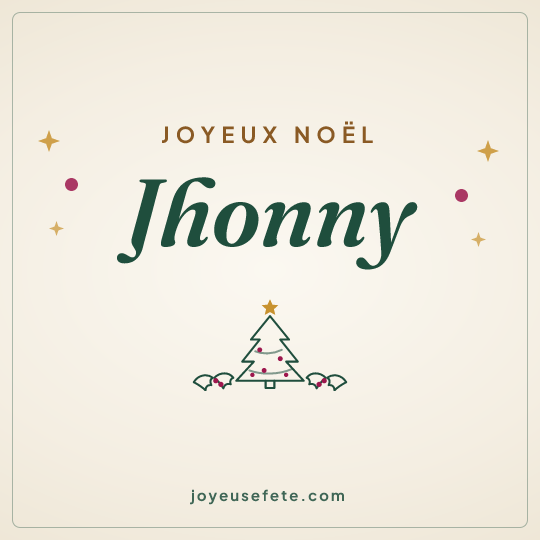 Image carrée « Joyeux Noël Jhonny » pour WhatsApp