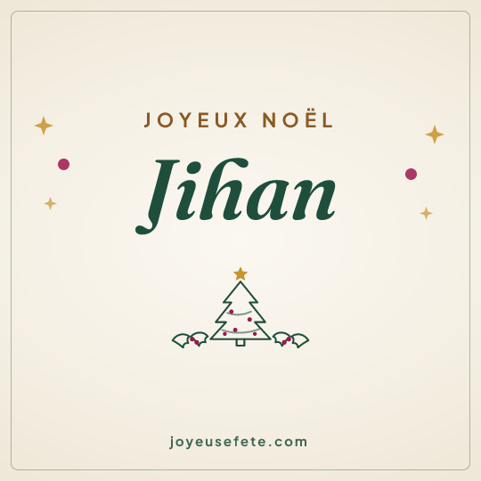 Image carrée « Joyeux Noël Jihan » pour WhatsApp