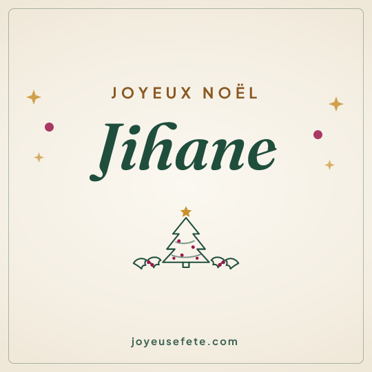 Image carrée « Joyeux Noël Jihane » pour WhatsApp