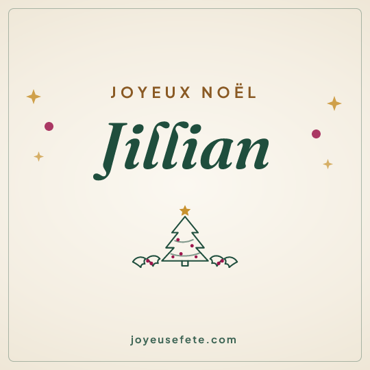 Image carrée « Joyeux Noël Jillian » pour WhatsApp