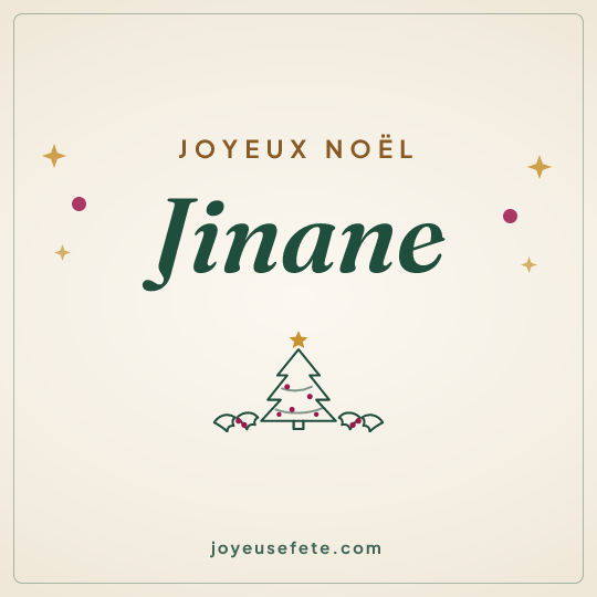 Image carrée « Joyeux Noël Jinane » pour WhatsApp