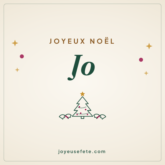 Image carrée « Joyeux Noël Jo » pour WhatsApp