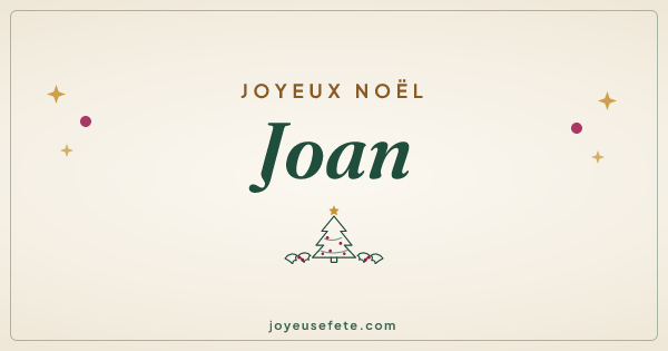 Image « Joyeux Noël Joan » au format large