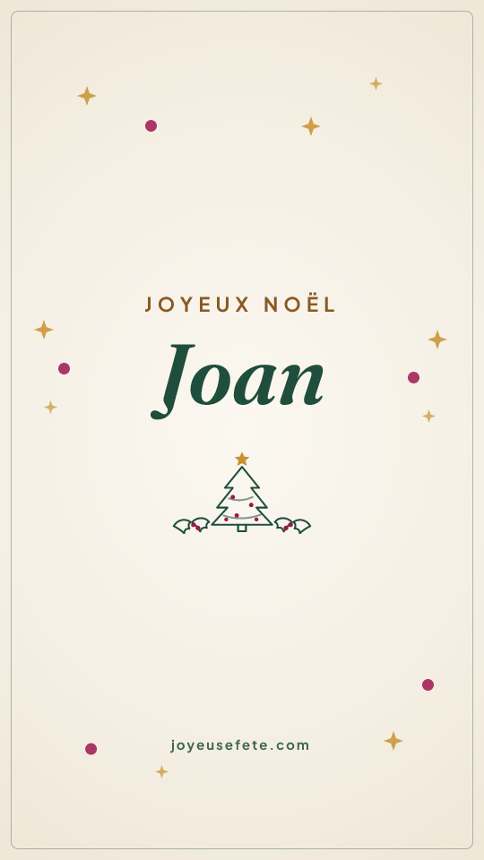 Image « Joyeux Noël Joan » au format story