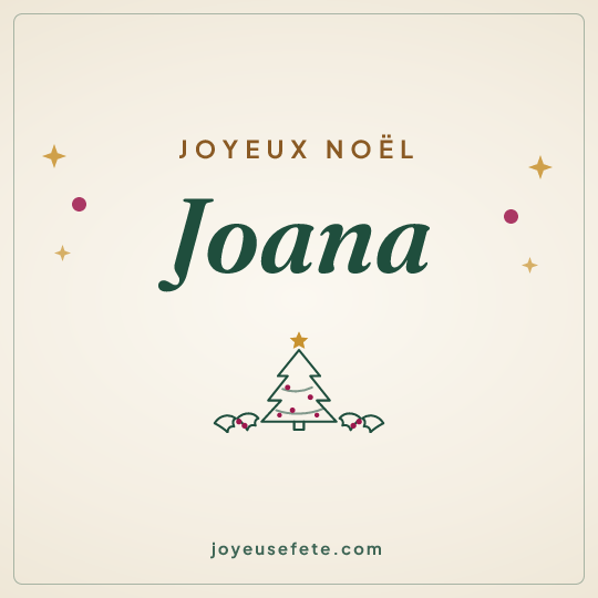 Image carrée « Joyeux Noël Joana » pour WhatsApp