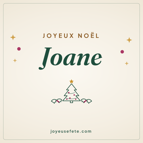 Image carrée « Joyeux Noël Joane » pour WhatsApp