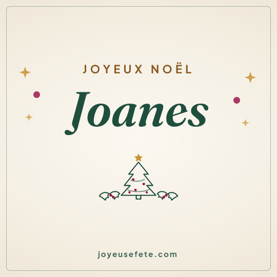 Image carrée « Joyeux Noël Joanes » pour WhatsApp