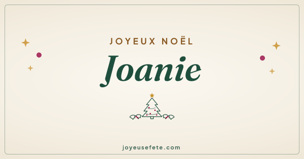 Image « Joyeux Noël Joanie » au format large