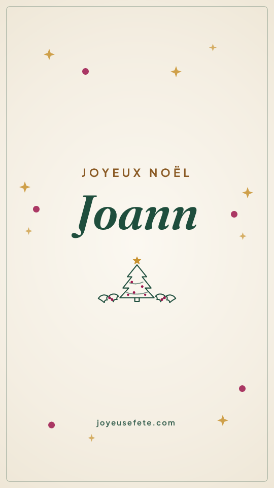 Image « Joyeux Noël Joann » au format story