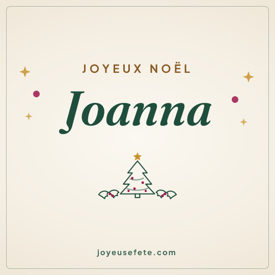 Image carrée « Joyeux Noël Joanna » pour WhatsApp