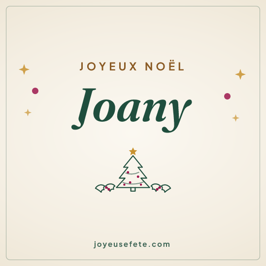 Image carrée « Joyeux Noël Joany » pour WhatsApp