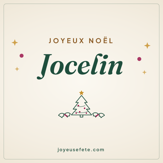 Image carrée « Joyeux Noël Jocelin » pour WhatsApp