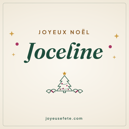 Image carrée « Joyeux Noël Joceline » pour WhatsApp