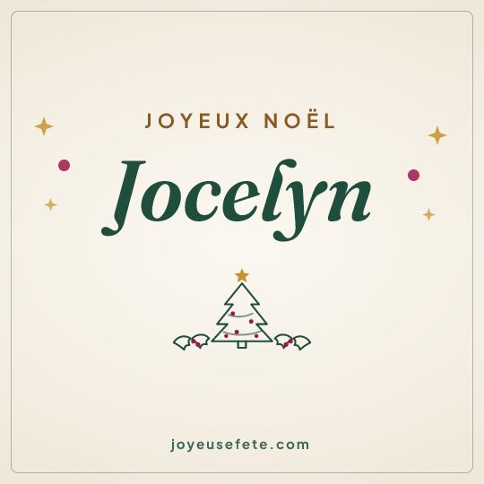 Image carrée « Joyeux Noël Jocelyn » pour WhatsApp