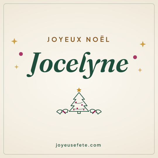 Image carrée « Joyeux Noël Jocelyne » pour WhatsApp