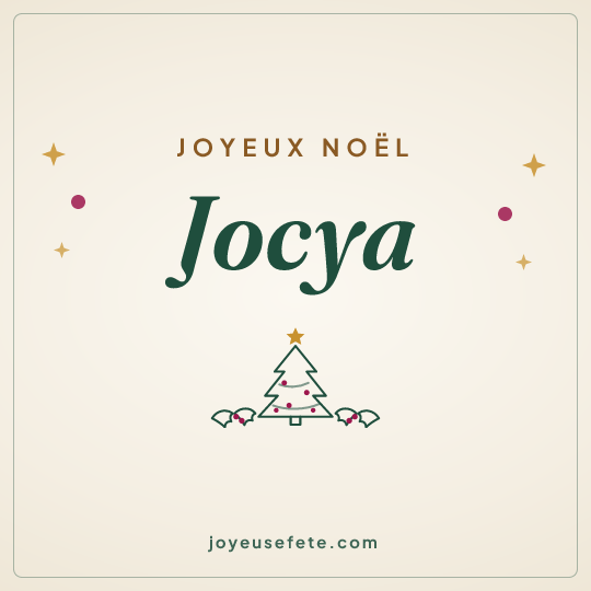 Image carrée « Joyeux Noël Jocya » pour WhatsApp