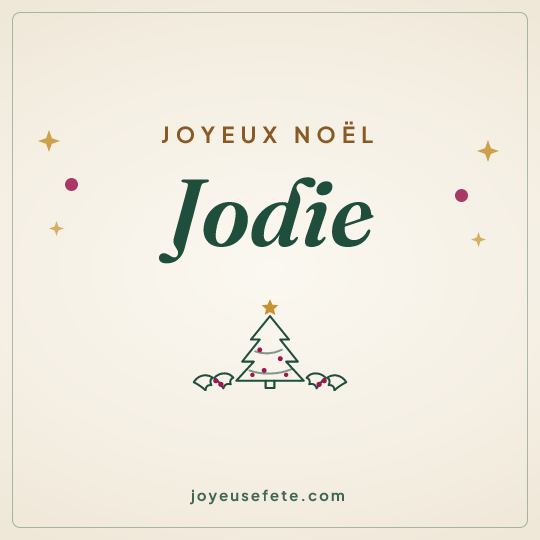 Image carrée « Joyeux Noël Jodie » pour WhatsApp