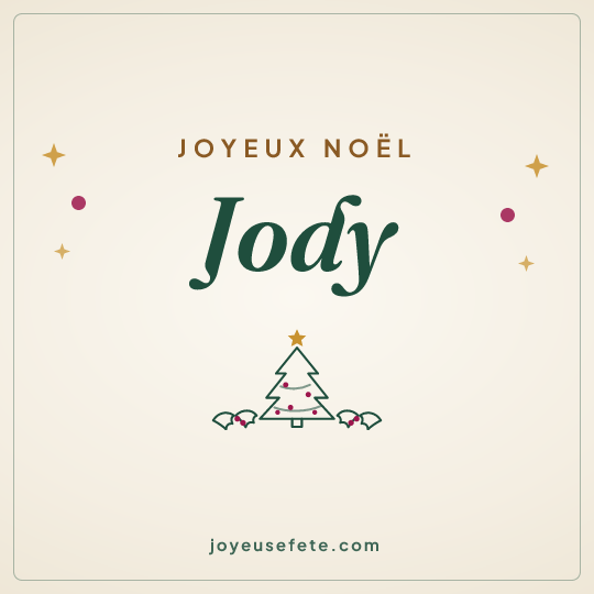 Image carrée « Joyeux Noël Jody » pour WhatsApp