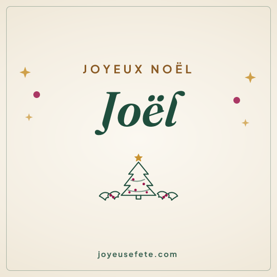 Image carrée « Joyeux Noël Joël » pour WhatsApp