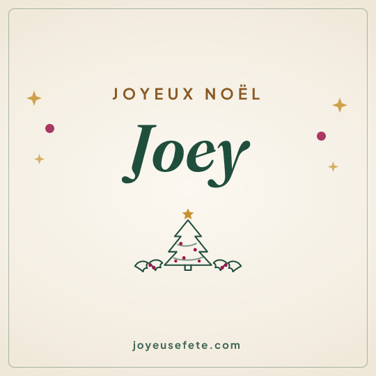Image carrée « Joyeux Noël Joey » pour WhatsApp