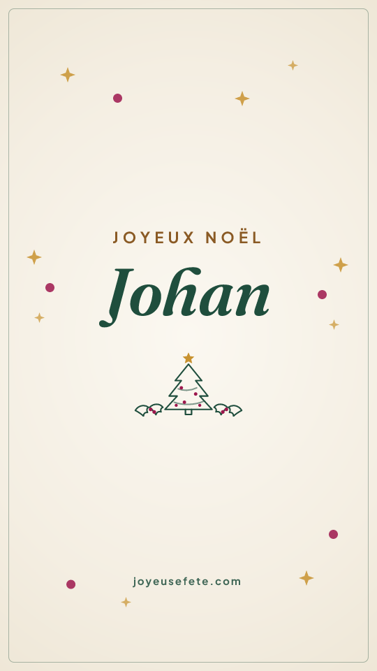 Image « Joyeux Noël Johan » au format story