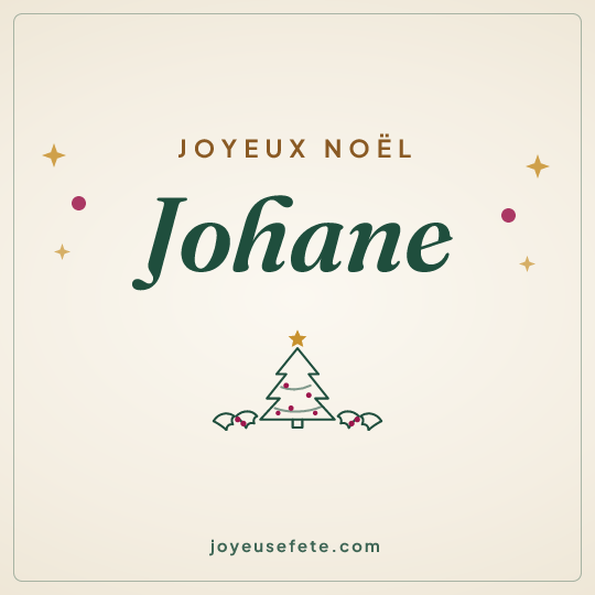 Image carrée « Joyeux Noël Johane » pour WhatsApp