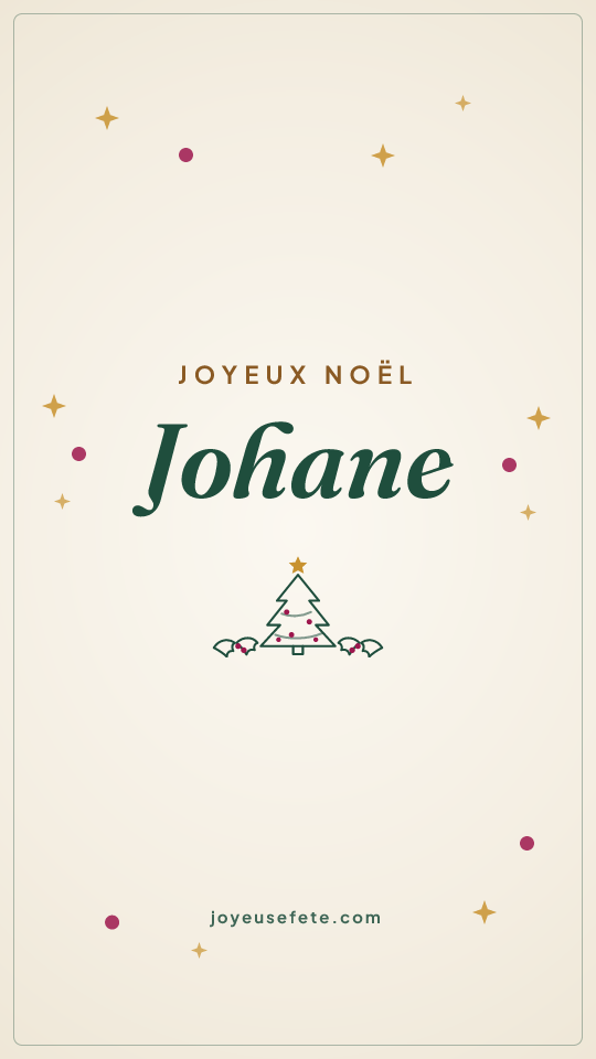 Image « Joyeux Noël Johane » au format story