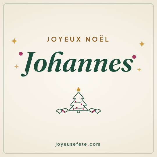 Image carrée « Joyeux Noël Johannes » pour WhatsApp